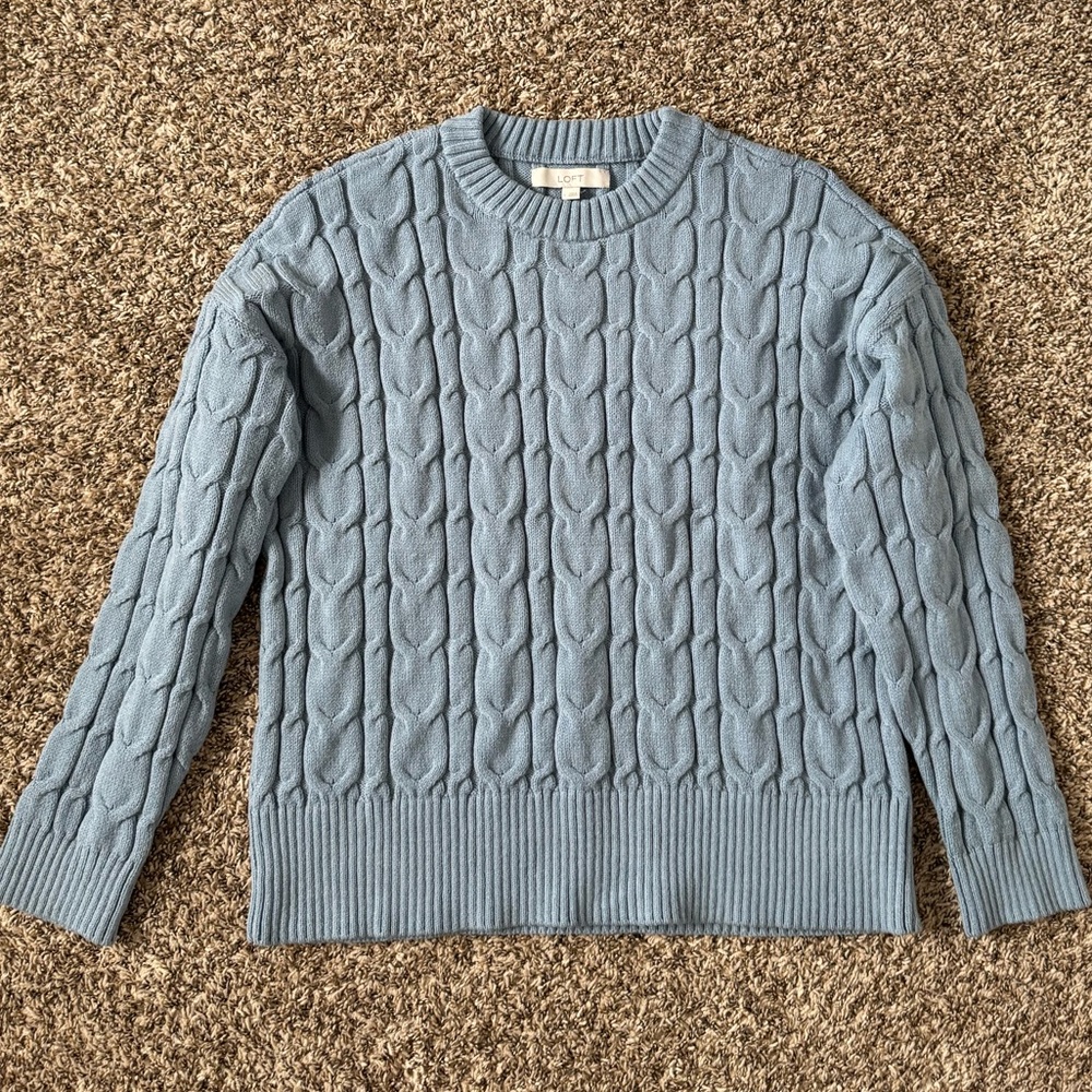 NWT LOFT Cable Knit Sweater size L